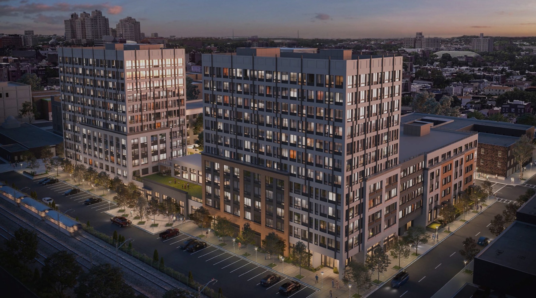 Aerial view of the downtown area