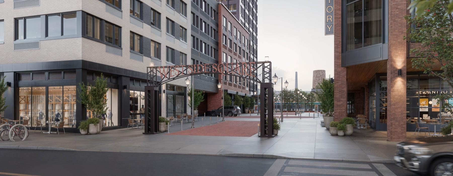 a street with buildings on either side